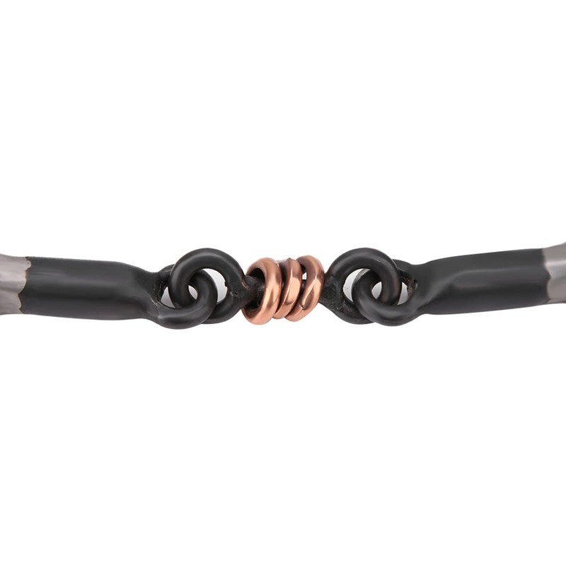 QANYEGN Stainless Steel Horse Chew Bit, Black Snaffle Bit, Gag