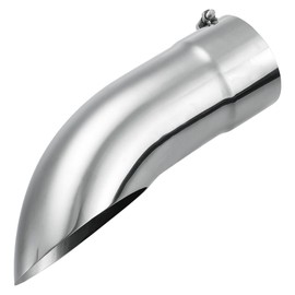 Upower Diesel Exhaust Tip 5" Inlet/Outlet 16" Long Turn Down Exhaust Tip 304 Stainless Steel Bolt-On 5 inch Turn Down Tail Pipe Tips