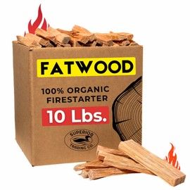 10 lbs. Fatwood Fire Starter Sticks Camping Essentials | Great Fire Logs and Fire Starters for Campfires, Wood Stoves, Fireplaces, Bonfires | Start a Fire with 2 Sticks | 10 lb Box