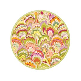 Caspari Marbled Ceramica Rspbrry/Chartreuse Salad & Dessert Plates - 8 Paper Plates per Pack