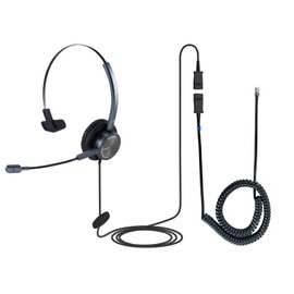 Emaiker Wired Call Center Noise Cancelling Corded Monaural Telephone Headphone for Deskphones U10P-S RJ9 Headset with Mic Mircrophone for Snom,Yealink,Grandstream Desk Landline Phone IP Phones