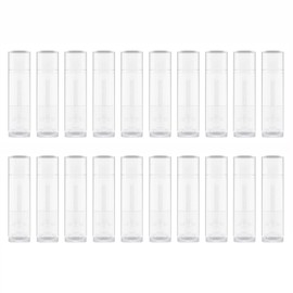 Coollooda Clear Lip Balm Tubes Rotating Lip Containers Lip Case Cosmetic Refill Containers Small Lightweight Reusable for DIY Lipstick Crayons and Other Makeup Crafts, Set of 20