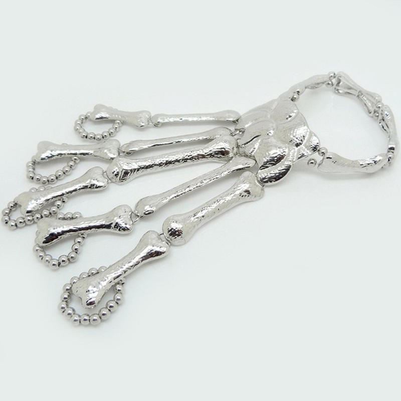 MIUNIKO Halloween Cosplay Punk Gothic Plated Skull Skeleton Bone Hand