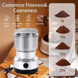 Spice Grinder, 150W Powerful Electric Coffee Bean Grinder with 4 Blades, 300ml Mini Home Grinder Smash Machine Spice Grinder Multi Function for Grain Nuts Seasoning Coffee Beans Spices