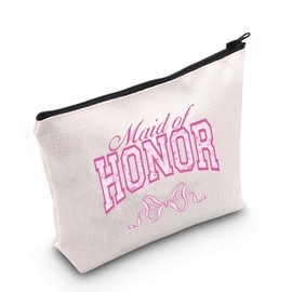 Maid of Honor Gift from Bride Bridesmaid Wedding Party Gift Maid of Honor Makeup Bag Engraved Bridesmaid Gifts (Maid of Honor CA)