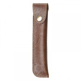 Pen Bag, 17 cm Vintage Leather Pen Case, Retro Holder for Fountain Pen, Pen Holder with Metal Press Stud for School, Home, Office, Artists, Business People