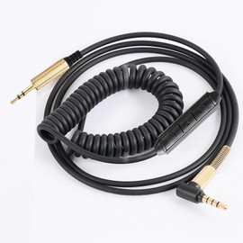 FAAEAL QC45 Coiled Audio Cable Replacement for Bose QC35 QC25 NC700 JBL E45BT E55BT E65BTNC 750NC Headphones, 2.5mm to 3.5mm(1/8”) in-line Mic Control Extension Aux Cord 8ft