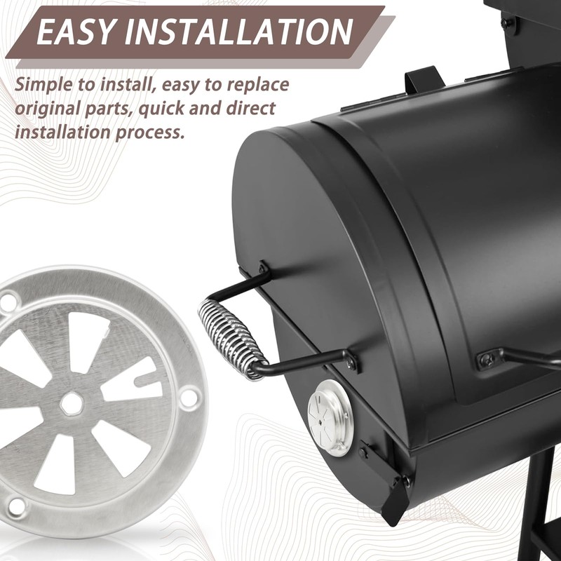 4 Pcs BBQ Smoker Air Vent Stainless Steel BBQ Grill