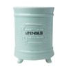 French Blue Ceramic Utensil Holder - Vintage Style Kitchen Utensil
