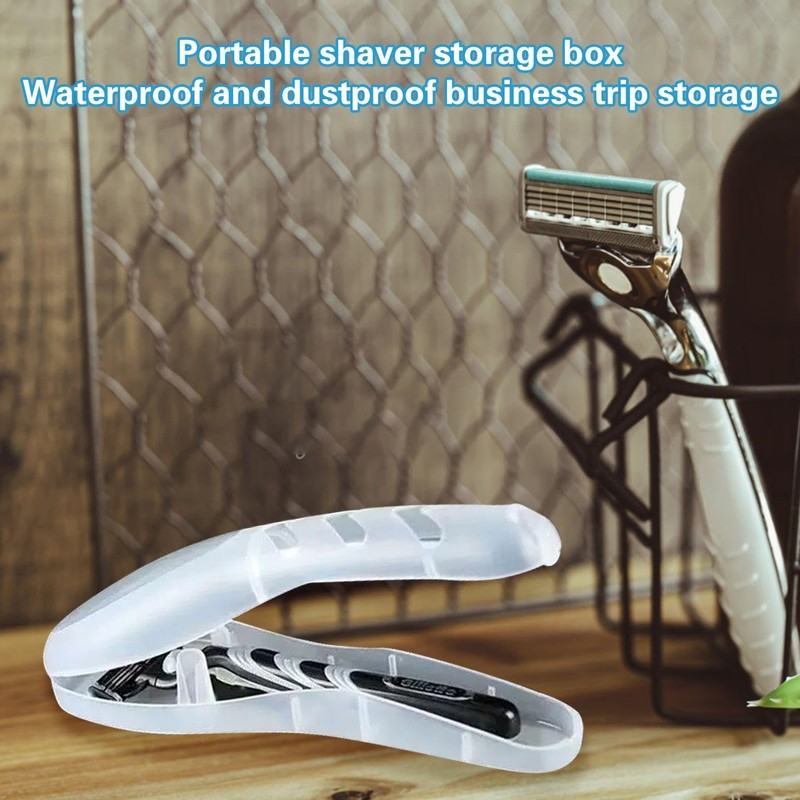 Pack of 2 Transparent Waterproof Shaving Case and 2 Brushes,