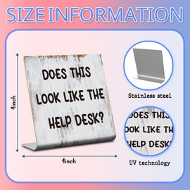 Funny Coworker Desk Sign, Does This Look Like The Help Desk Office Decor, Sarcastic Office Desk Plaque for Coworker Boss Employee, Workplace Humor Gift for Women Men Teacher Nurse Friend XFC21