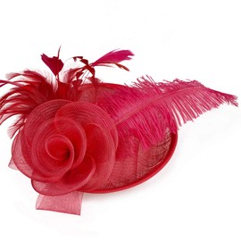 Women Feather Fascinator Hat Flower Pillbox Hat Wedding Bridal Headdress Headpieces Race Derby Ascot Hat Burlesque Flapper Hair Accessory For Costume Party Evening Cocktail Party Prom Hen Party Church
