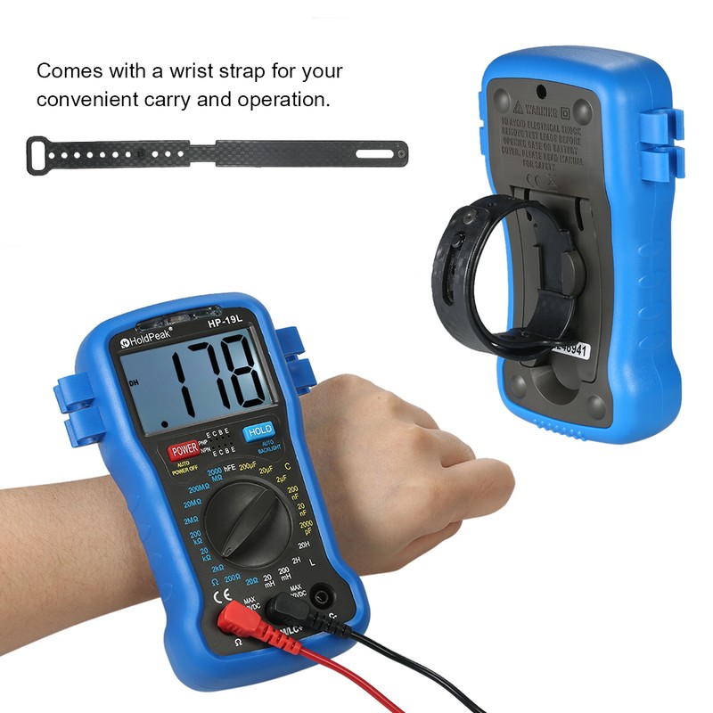 HoldPeak Backlight LCD Digital LCR Multimeter Resistance Capacitance Inductance Transistor