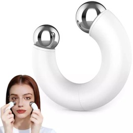 Daelala 얼굴과 눈을 위한 스 롤러 주름을 마그네틱 글로브 팅 디퍼프 페이스 콜드 페이셜 여성용 셀프 스킨 케어 Magnetic Globe Roller for Face and Eyes, Puffiness Relief, Cold Facial for Women's Self Skin Care [White]
