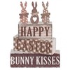 Yousoontic 5 Pcs Easter Wooden Table Decorations Bunny Tiered Tray