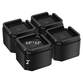 MAYZOLOP 4 Pack Bed Risers 2 inch, Bed Risers Heavy Duty, Bed Lifts Risers,Furniture Risers for Couch, Sofa, Table, Support Up to 2000 Lbs, Black