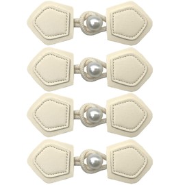 DHER Buttons with Closure Leather Buttons for Coat Notebook Buttons Closure Jackets 4 Pairs Button Pullover Wind Jacket Resin Button Coat Button Horn Button Fashion Backpack (Beige1)