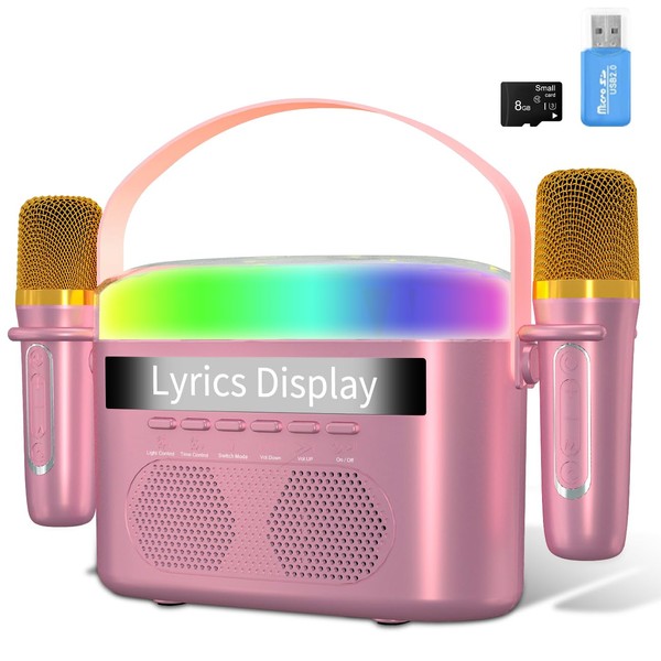 Karaoke Machine for Kids Adults with Lyrics Display, Mini Portable