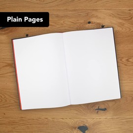 Black n' Red A4 Casebound Notebook - Plain