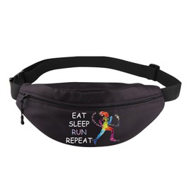 PXTIDY Runner Gift Eat Sleep Run Repeat Waist Bag Track and Field Gifts Marathon Running Sports Unisex Belt Bag Adjustable Strap