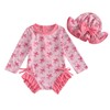 Infant Baby Girl Swimsuit Bow Print Long Sleeve Zipper One