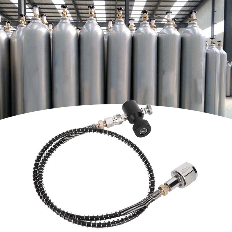 DIN477 36in Spring Hose Electroplate CO2 Adapter Kit with Release