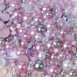Rhinestones, Half Pearls, Rhinestones Nails, Glitter Stones, Rhinestones for Textiles, Hotfix Rhinestones, for DIY Crafts, Jewellery Making, Nail Art Decoration (D)