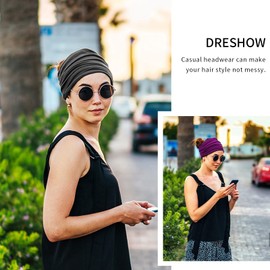 DRESHOW 4 Pack Women Headbands Boho Criss Cross Head Wrap Elastic Hair Bands Accessories