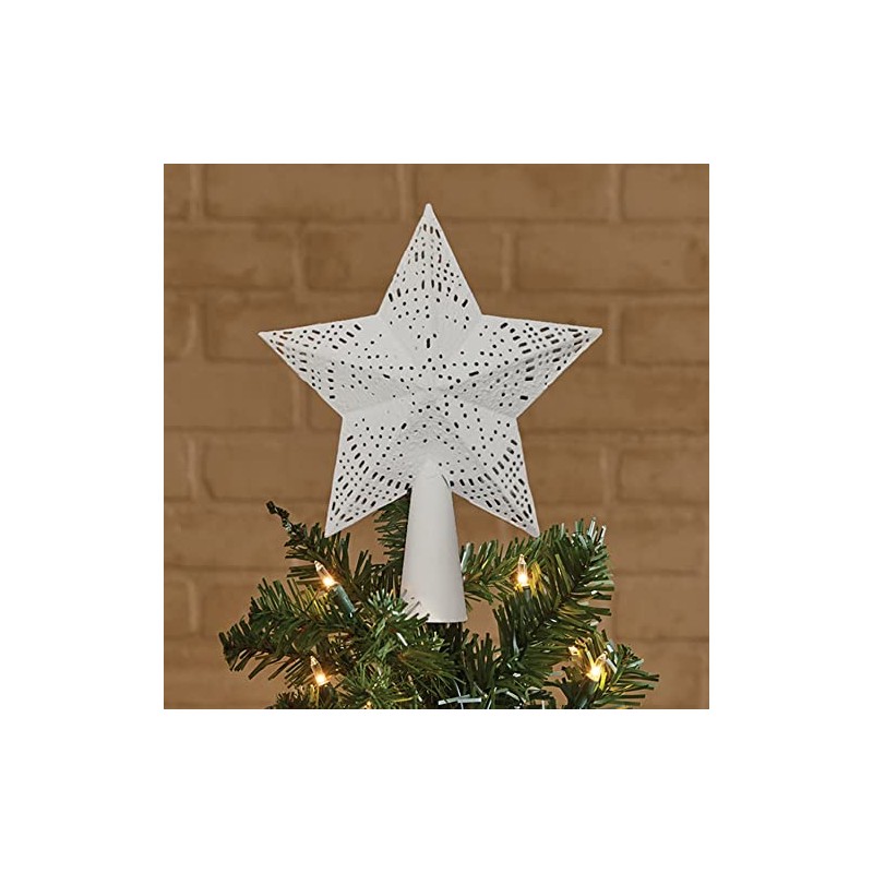 Park Designs White Star Tree Topper 7" | Antique Punched