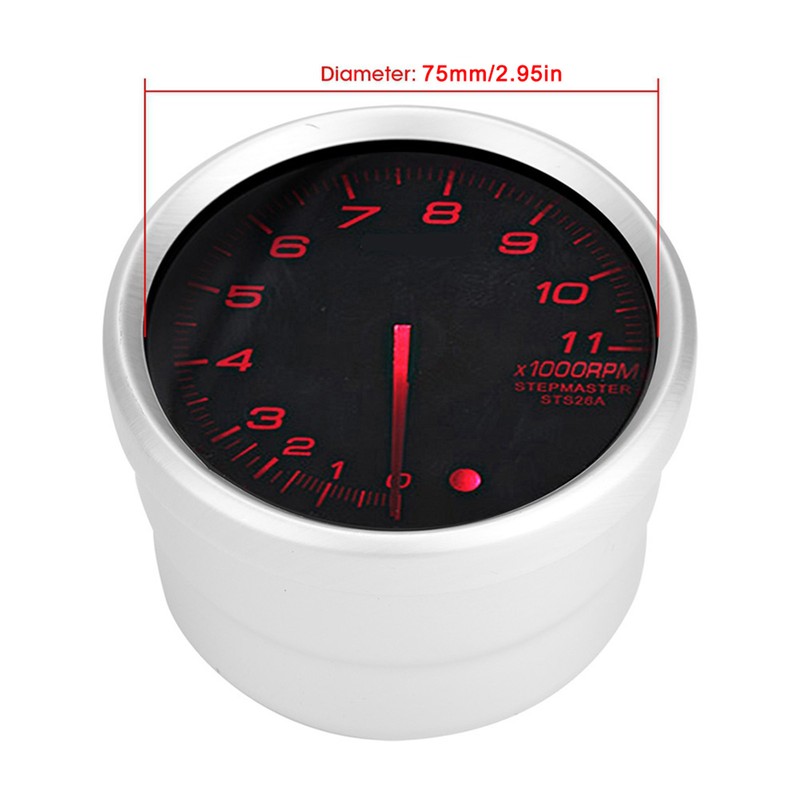 12 V 80mm 3.75in Tachometer Modified LED 11000 RPM Speed