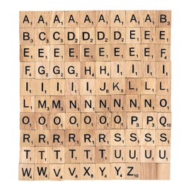 100 standard set of 100 wooden scrabble letter craft tiles by Rainbow Creations