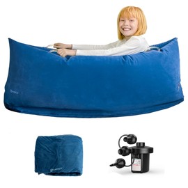 Harkla Hug Autism Sensory Chair (48 inches) - Inflatable Sensory Peapod for Children with Sensory Needs - Therapeutic Compression Sensory Toys | Kids 2 to 6 | Pea Pod, Air Pump