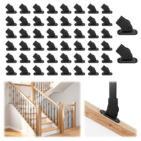 Muzata 50Pack Iron Baluster Shoes Swivel Shoes with Screws for