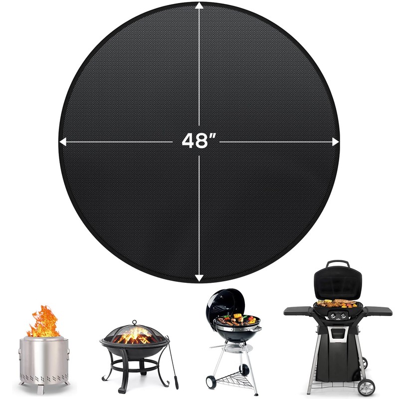48'' Fire Pit Mat for Solo Stove Bonfire, Round Fireproof