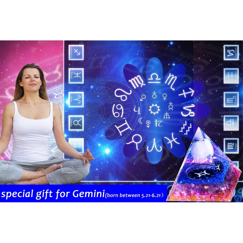 XIANNVXI Large Crystals Gemini Pyramid Gemstones Pyramids Zodiac Sign Crystal