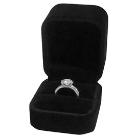 Niche-Finds Black Fancy Ring Box Jewelry Box - Velvet