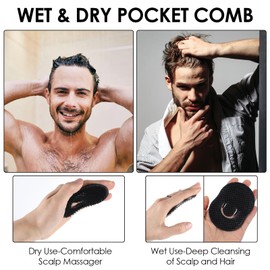 Ouligay 8 Pcs Pocket Combs for Men, Portable Palm Combs for Men, Shampoo Brush Scalp Massager for Home, Office, Travel Barber Shop