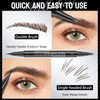 Eyebrow Pencil Dark Brown, Smudge-proof Eyebrow Pencil with 2 Fork