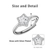 Watforsh Silver Star Celestial Crystal CZ Stone Y2k Stackable Adjustable
