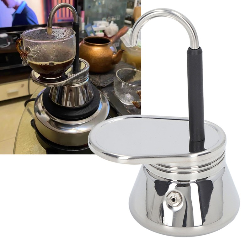 Single Spout Mocha Pot Stainless Steel Lightweight Italian Coffee Maker