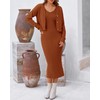 BTFBM Women Fall Knit Sweater Dress Set Bodycon Slit Midi