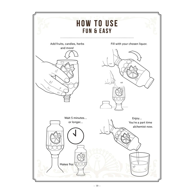 Prepara Tastemaker Craft Mixologist Liquor/Wine Infuser, 9 fl. oz, clear