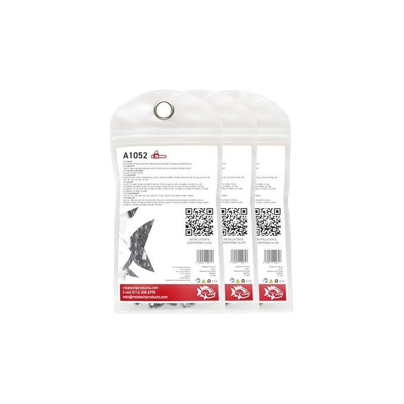 X3 (Three) 14" 35cm Rotatech Chainsaw Chains. 52 Drive Links,