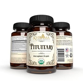 Organic Pituitary Blend - 60 Vegan Capsules in a Glass Bottle - for Maximum Pituitary Support - by Khroma Herbs