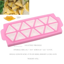 OHYER Set of 2 Ravioli Moulds Ravioli Cookie Cutter Set for Making Ravioli Dumpling Mould with 35 Grids Square and Triangle for Dumplings, Pies and Dumplings in Soup (Pink)