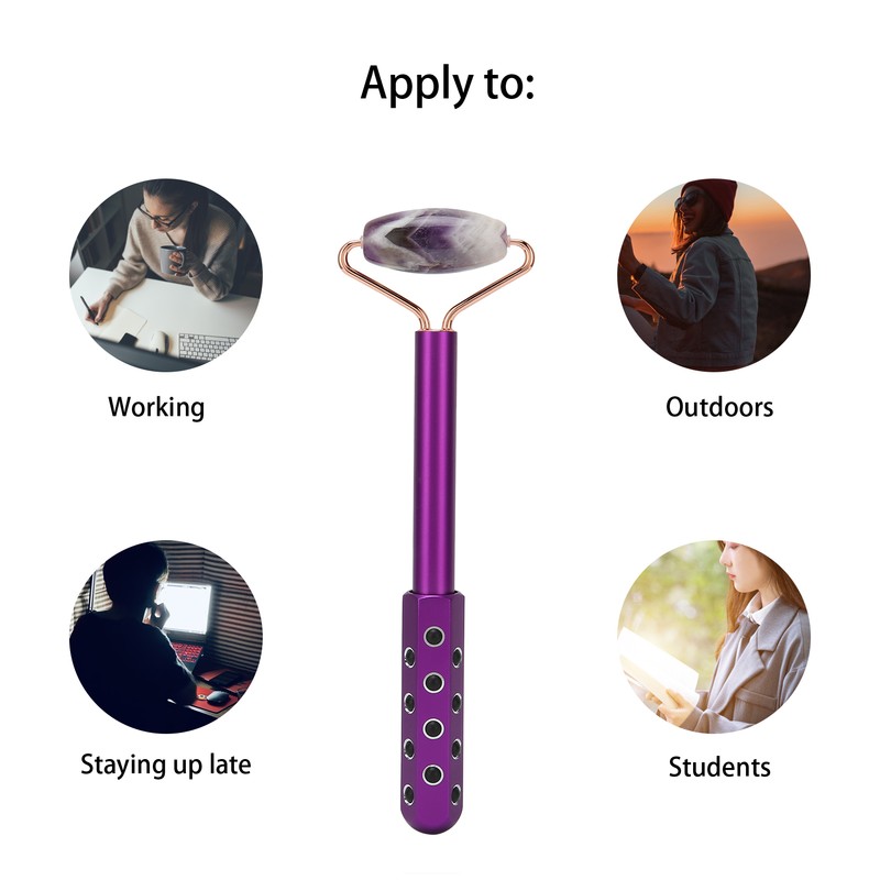 Germanium Stone Facial Massage Roller 2 in 1 Facial Skincare