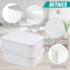 2 Pcs Plastic Storage Box with Lid, White Storage Boxes