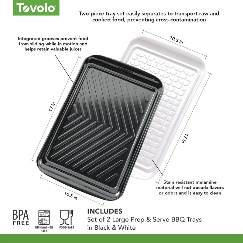 Tovolo Prep & Serve BBQ Trays Pack of 2 (Large