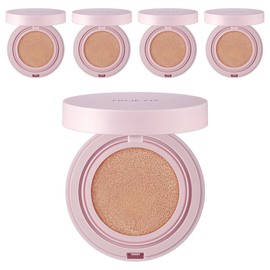 The Saem True Fit Fixer Cushion Foundation 15g, 21 Oats, 5 Pieces / 더샘 트루 핏 픽서 쿠션 파운데이션 15g, 21 오트, 5개