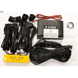 CISBO Rear Parking Reversing Sensor Kit with 4 sensors Buzzer & LED Displayer in Black